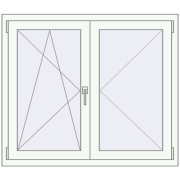 REHAU Euro 70 1200x1000 мм Білий (RAL 9016) з двох сторін