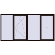 Вікна 3200x1600 мм REHAU Euro 60 BLACK_BROWN з двох сторін