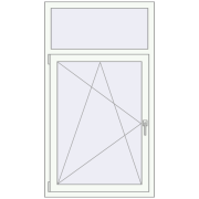 REHAU Euro 70 870x1550 мм Білий (RAL 9016) з двох сторін