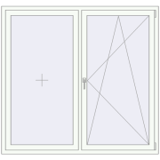 Вікна 1700x1600 мм REHAU SYNEGO MD Білий (RAL 9016) з двох сторін