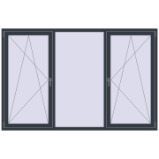 REHAU Euro 70 2300x1500 мм ANTHRACITE_GREY_STRUKTURAL з двох сторін