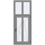 Altest Pony 375 600x1500 мм RAL 9007 Grey aluminium з двох сторін