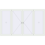 Вікна 3000x1800 мм REHAU Euro 60 Білий (RAL 9016) з двох сторін