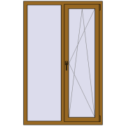 REHAU Euro 70 1060x1660 мм LIGHT_OAK з двох сторін