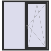 REHAU Euro 70 1360x1450 мм ANTHRACITE_GREY_GLATT з двох сторін REHAU Euro 70 1360x1450 мм ANTHRACITE_GREY_GLATT з двох сторін