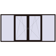 Вікна 3200x1600 мм REHAU Euro 70 BLACK_BROWN з двох сторін
