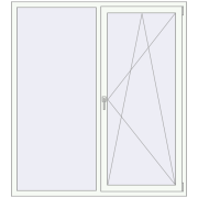 REHAU Euro 60 1580x1750 мм Білий (RAL 9016) з двох сторін REHAU Euro 60 1580x1750 мм Білий (RAL 9016) з двох сторін