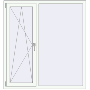 REHAU Euro 60 1350x1450 мм Білий (RAL 9016) з двох сторін REHAU Euro 60 1350x1450 мм Білий (RAL 9016) з двох сторін