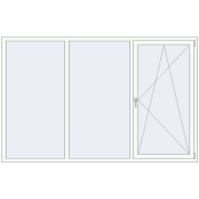 REHAU Euro 70 2500x1600 мм Білий (RAL 9016) з двох сторін REHAU Euro 70 2500x1600 мм Білий (RAL 9016) з двох сторін