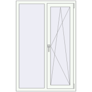REHAU Euro 60 1000x1500 мм Білий (RAL 9016) з двох сторін