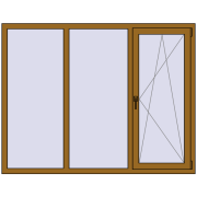 REHAU Euro 70 1800x1400 мм LIGHT_OAK з двох сторін