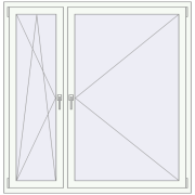 REHAU Euro 70 1520x1550 мм Білий (RAL 9016) з двох сторін REHAU Euro 70 1520x1550 мм Білий (RAL 9016) з двох сторін