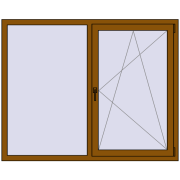 REHAU Euro 60 1600x1300 мм GOLDEN OAK з двох сторін