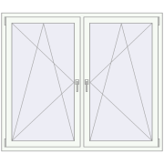 REHAU Euro 70 1550x1360 мм Білий (RAL 9016) з двох сторін