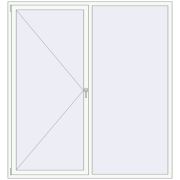 REHAU Euro 60 2000x2150 мм Білий (RAL 9016) з двох сторін REHAU Euro 60 2000x2150 мм Білий (RAL 9016) з двох сторін
