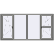 Altest Pony 375 2400x1200 мм RAL 9007 Grey aluminium з двох сторін