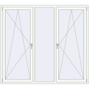 REHAU SYNEGO MD 2000x1800 мм Білий (RAL 9016) з двох сторін REHAU SYNEGO MD 2000x1800 мм Білий (RAL 9016) з двох сторін