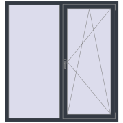 REHAU Brillant-Design 1500x1600 мм ANTHRACITE_GREY_STRUKTURAL з двох сторін