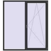 Вікна 1800x2000 мм REHAU Euro 70 ANTHRACITE_GREY_GLATT з двох сторін