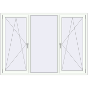 REHAU Euro 70 2000x1430 мм Білий (RAL 9016) з двох сторін