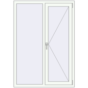 REHAU Euro 70 1090x1550 мм Білий (RAL 9016) з двох сторін