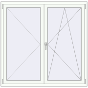 REHAU Euro 70 1490x1430 мм Білий (RAL 9016) з двох сторін REHAU Euro 70 1490x1430 мм Білий (RAL 9016) з двох сторін