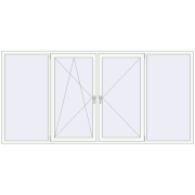 REHAU Euro 60 2960x1440 мм Білий (RAL 9016) з двох сторін