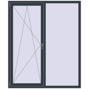 REHAU Brillant-Design 1500x1800 мм ANTHRACITE_GREY_STRUKTURAL з двох сторін