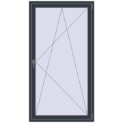 REHAU Euro 70 1000x1900 мм ANTHRACITE_GREY_STRUKTURAL з двох сторін