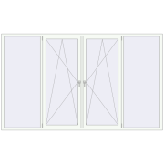 Вікна 3000x1800 мм REHAU SYNEGO MD Білий (RAL 9016) з двох сторін