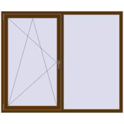 REHAU Euro 60 1800x1500 мм WALNUT з двох сторін