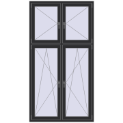 REHAU SYNEGO MD 1200x2250 мм ANTHRACITE_GREY_GLATT з двох сторін