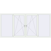 REHAU Euro 60 2950x1400 мм Білий (RAL 9016) з двох сторін