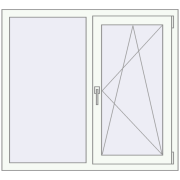 REHAU Euro 60 1150x1050 мм Білий (RAL 9016) з двох сторін