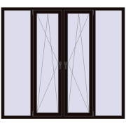 Вікна 2000x1800 мм REHAU Euro 60 BLACK_BROWN з двох сторін