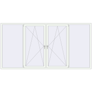 REHAU Euro 60 3230x1640 мм Білий (RAL 9016) з двох сторін