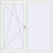 REHAU Euro 70 1600x1600 мм Білий (RAL 9016) з двох сторін