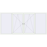 REHAU Euro 60 3400x1600 мм Білий (RAL 9016) з двох сторін
