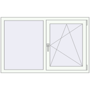 REHAU Euro 60 1350x850 мм Білий (RAL 9016) з двох сторін