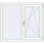 REHAU Euro 70 1140x1010 мм Білий (RAL 9016) з двох сторін