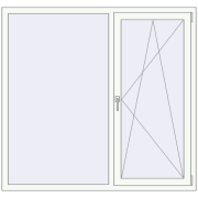 REHAU SYNEGO MD 1590x1500 мм Білий (RAL 9016) з двох сторін REHAU SYNEGO MD 1590x1500 мм Білий (RAL 9016) з двох сторін