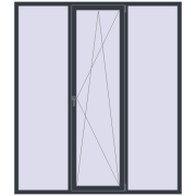 REHAU SYNEGO MD 2000x2300 мм ANTHRACITE_GREY_STRUKTURAL з двох сторін
