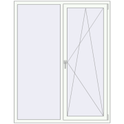 REHAU Euro 60 1440x1820 мм Білий (RAL 9016) з двох сторін REHAU Euro 60 1440x1820 мм Білий (RAL 9016) з двох сторін