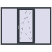 Вікна 1900x1400 мм REHAU Euro 60 ANTHRACITE_GREY_STRUKTURAL з двох сторін