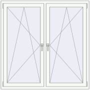 REHAU Euro 70 1360x1440 мм Білий (RAL 9016) з двох сторін