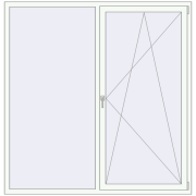 REHAU Euro 70 1850x1900 мм Білий (RAL 9016) з двох сторін