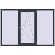 REHAU Euro 70 1900x1300 мм ANTHRACITE_GREY_STRUKTURAL з двох сторін