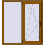 Вікна 1200x1300 мм REHAU Euro 60 GOLDEN OAK з двох сторін