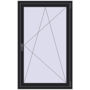 REHAU SYNEGO MD 900x1500 мм BLACK_ULTI-MATT з двох сторін