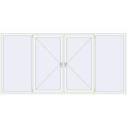 Вікна 3100x1500 мм REHAU Euro 70 Білий (RAL 9016) з двох сторін